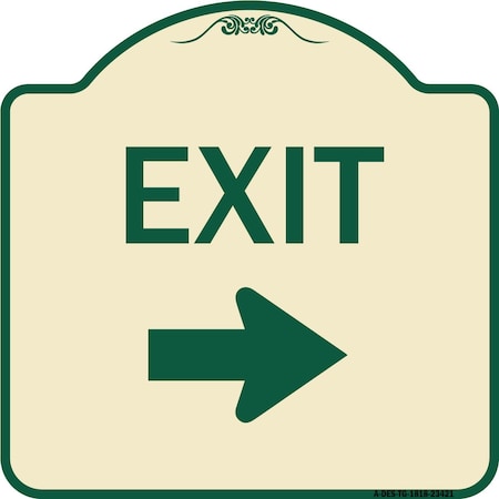 Signmission Parking Lot Exit Right Arrow Heavy-Gauge Aluminum Architectural Sign, 18" L, 18" H, TG-1818-23421 A-DES-TG-1818-23421